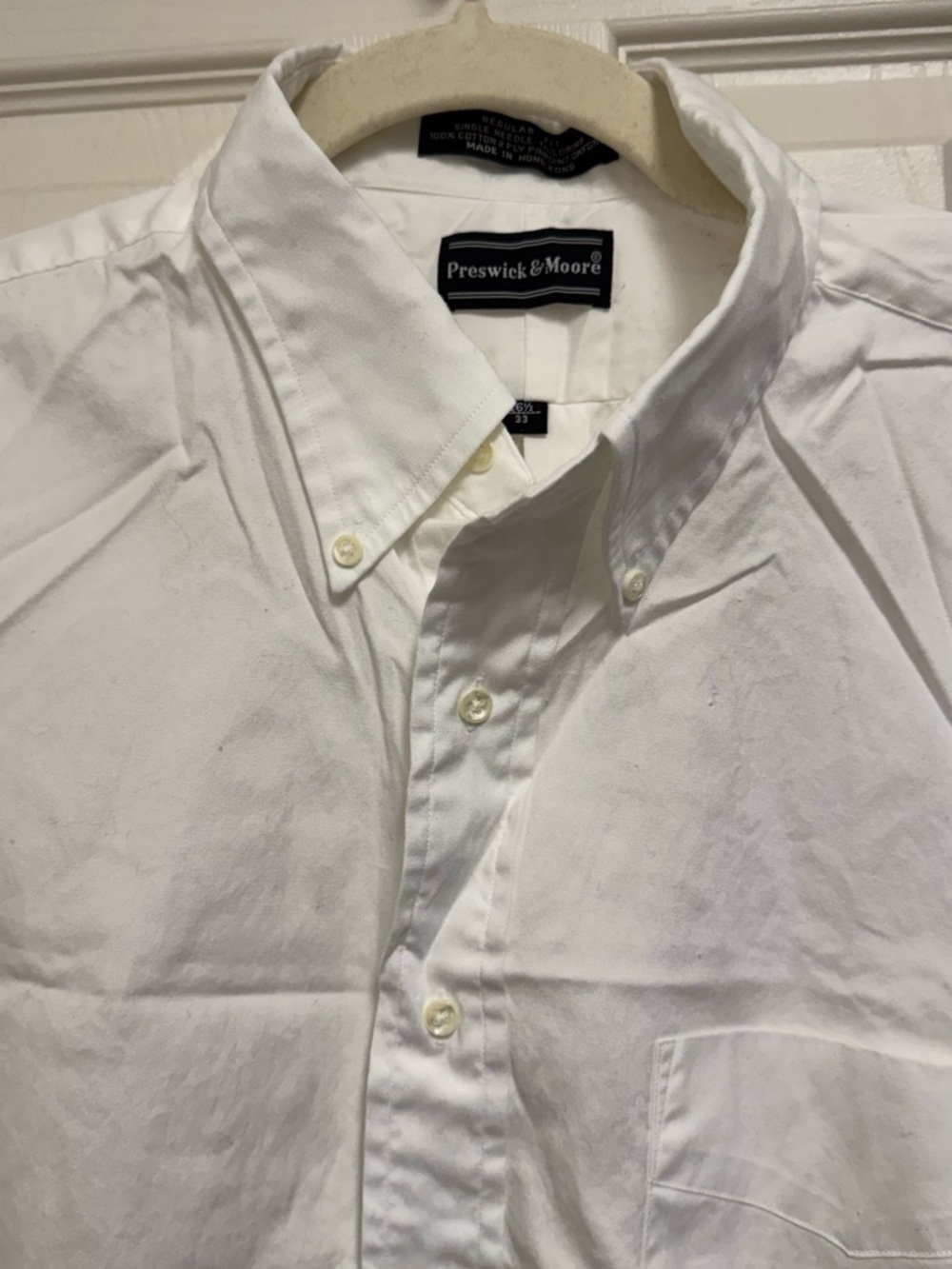 NWOT Preswick & Moore White Long-Sleeve Button-Down Shirt - Picture 2 of 5